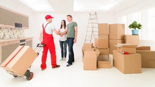 Household items being packed for a Chiswick home move